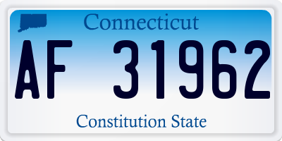 CT license plate AF31962