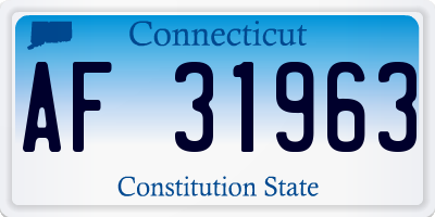 CT license plate AF31963