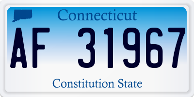 CT license plate AF31967