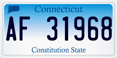 CT license plate AF31968