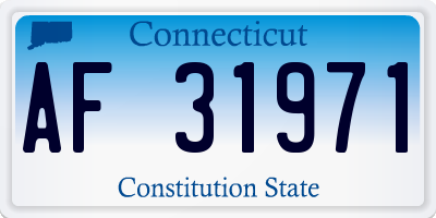 CT license plate AF31971