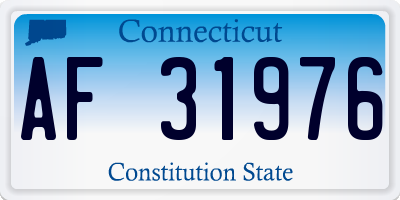 CT license plate AF31976