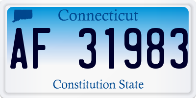 CT license plate AF31983