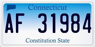 CT license plate AF31984