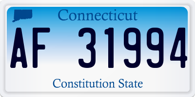 CT license plate AF31994