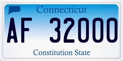 CT license plate AF32000