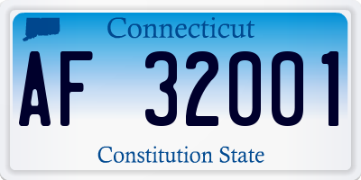 CT license plate AF32001