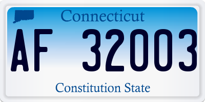 CT license plate AF32003