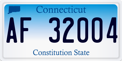 CT license plate AF32004