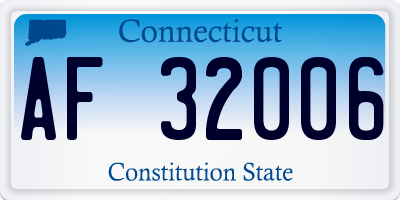 CT license plate AF32006