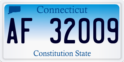 CT license plate AF32009