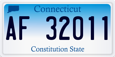 CT license plate AF32011