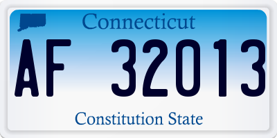 CT license plate AF32013