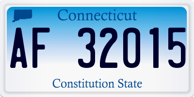 CT license plate AF32015