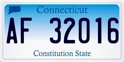 CT license plate AF32016