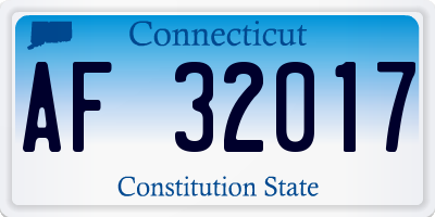 CT license plate AF32017