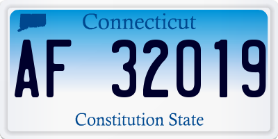 CT license plate AF32019