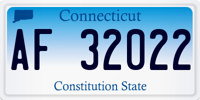 CT license plate AF32022