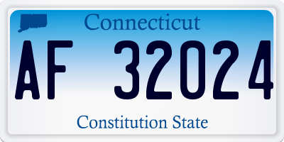 CT license plate AF32024
