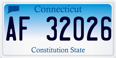 CT license plate AF32026