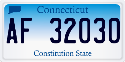 CT license plate AF32030