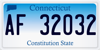 CT license plate AF32032