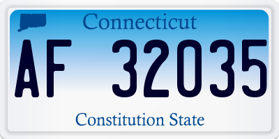 CT license plate AF32035