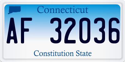 CT license plate AF32036