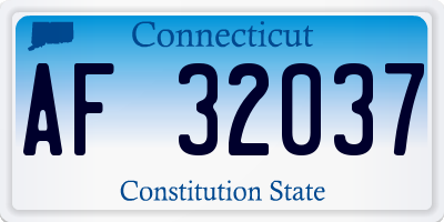 CT license plate AF32037