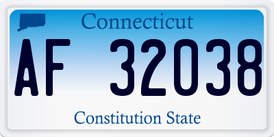 CT license plate AF32038