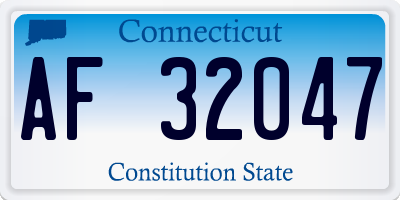 CT license plate AF32047