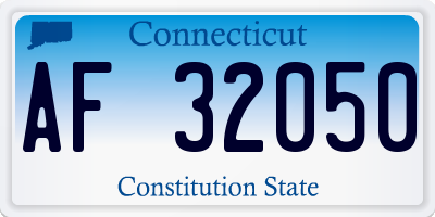 CT license plate AF32050