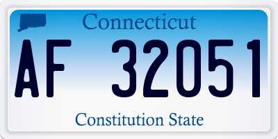 CT license plate AF32051