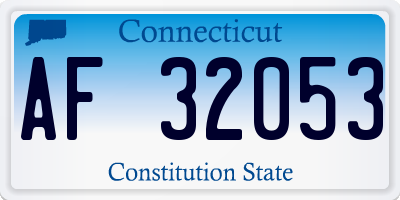 CT license plate AF32053