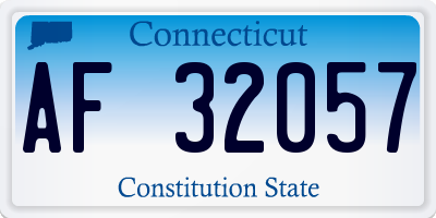 CT license plate AF32057