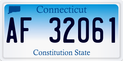 CT license plate AF32061
