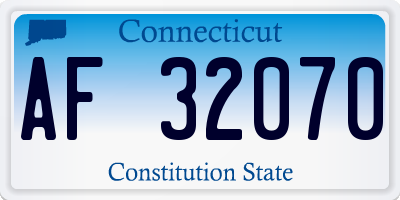 CT license plate AF32070