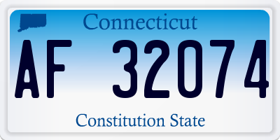 CT license plate AF32074