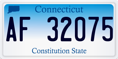 CT license plate AF32075