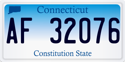 CT license plate AF32076
