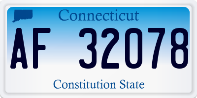 CT license plate AF32078