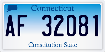 CT license plate AF32081