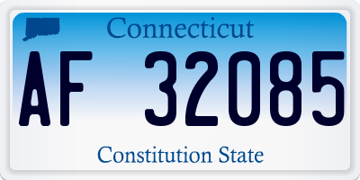 CT license plate AF32085