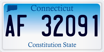 CT license plate AF32091