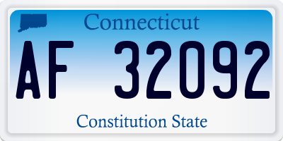 CT license plate AF32092