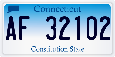 CT license plate AF32102