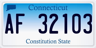 CT license plate AF32103