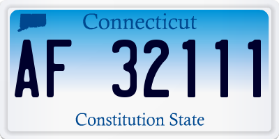 CT license plate AF32111