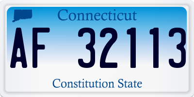 CT license plate AF32113