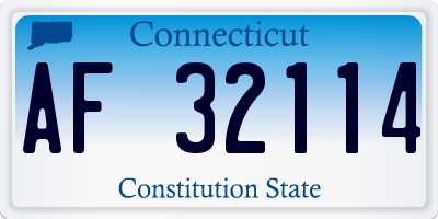CT license plate AF32114